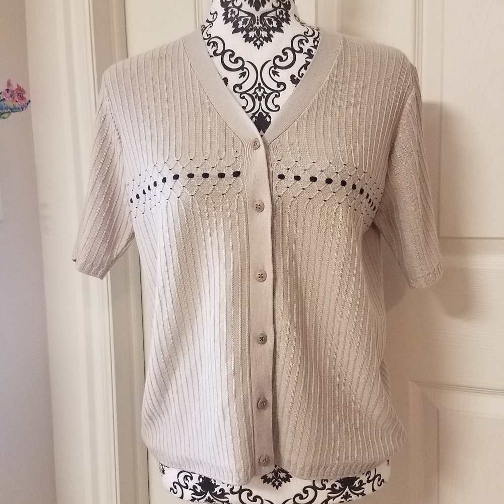 Christopher & Banks Hand Embroidered Knit Cardigan
